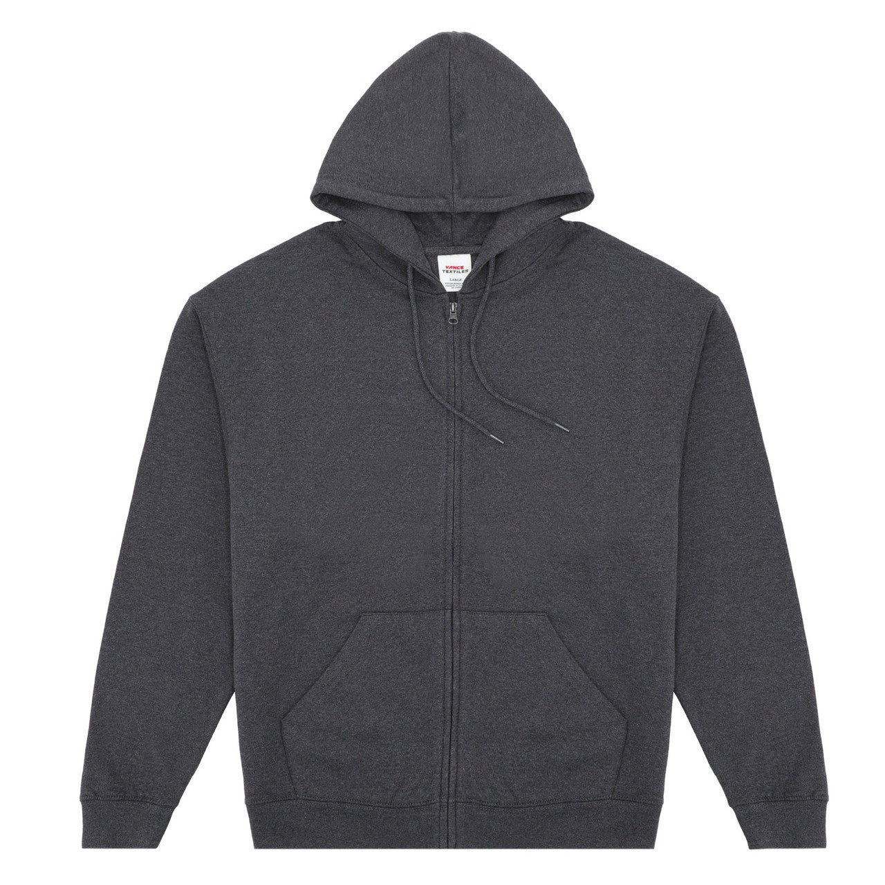 Vance-Unisex-60-40-Zip-Up-Hoodie-Charcoal-Main