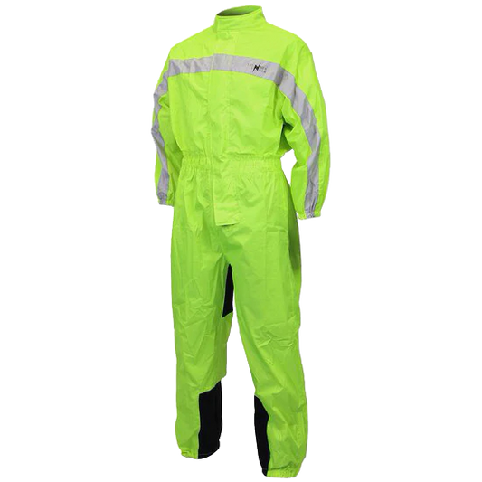 RS5004 One Piece High Visibility Yellow Motorcycle Rain Gear