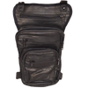 VA562 Black Carry Leather Thigh Bag with Waist Belt and concealed Gun Pocket