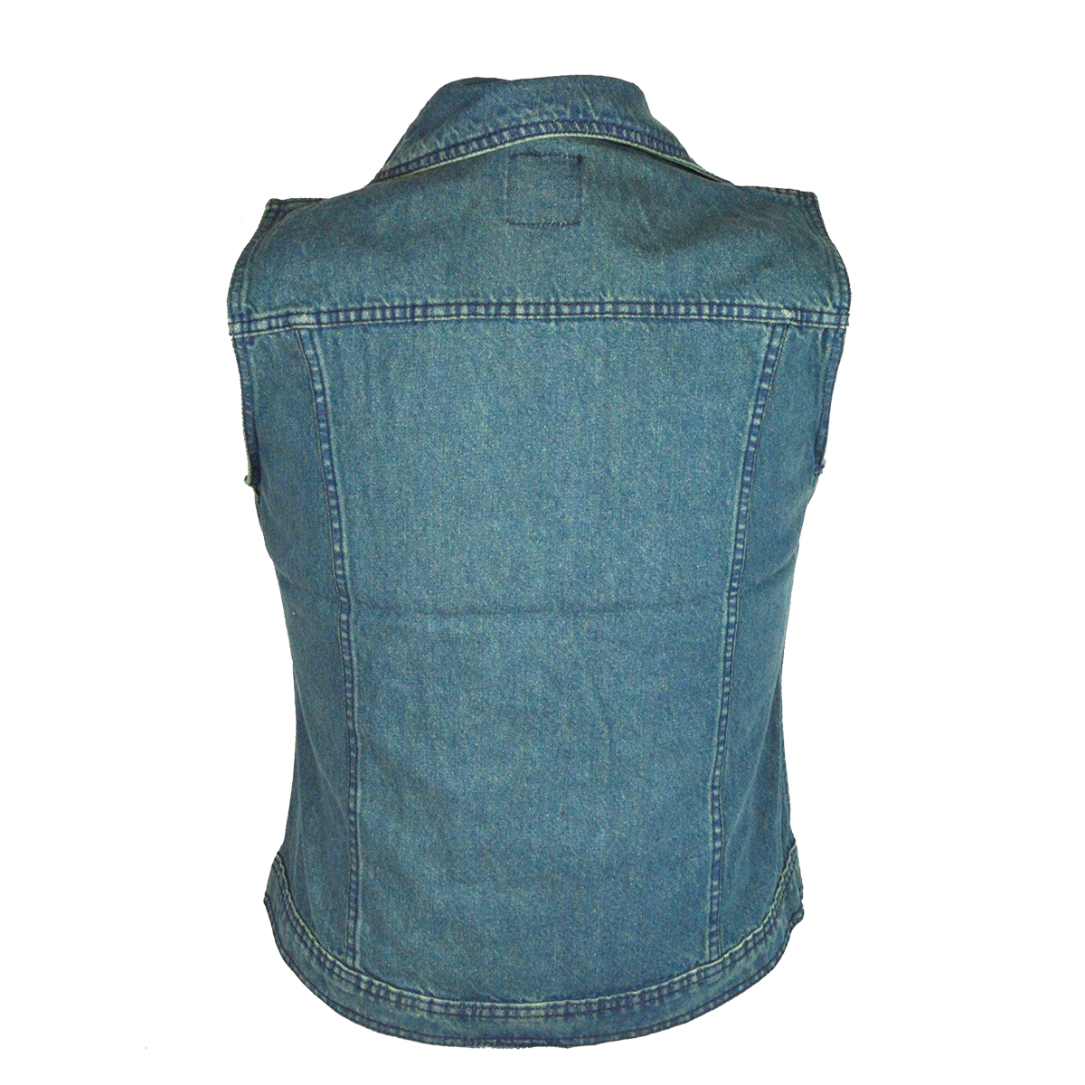 VB1050 Women's Denim Vest with Studded Collar Available in Black or Blue