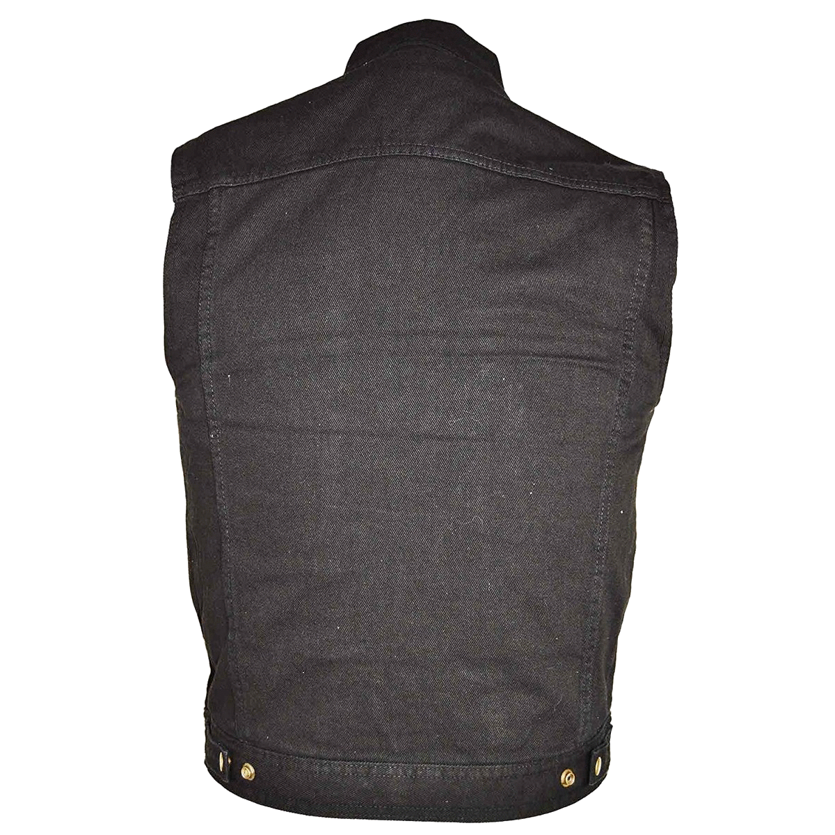 VB917 Men's Black or Blue Denim Vest with Collar