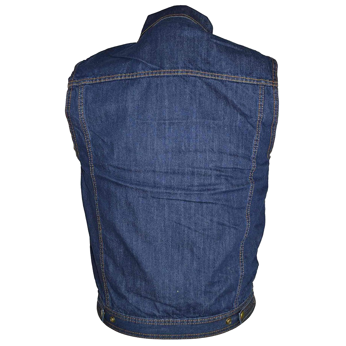 VB917 Men's Black or Blue Denim Vest with Collar