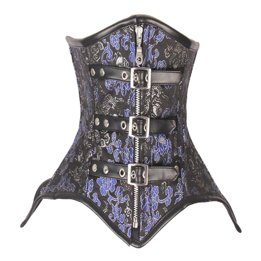 VC1406 Ladies Brocade Corset Black with Silver