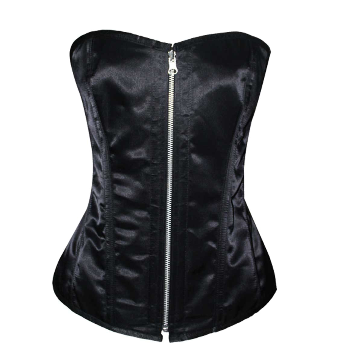 VC1452 Ladies Satin Corset Reversible Black and Pink