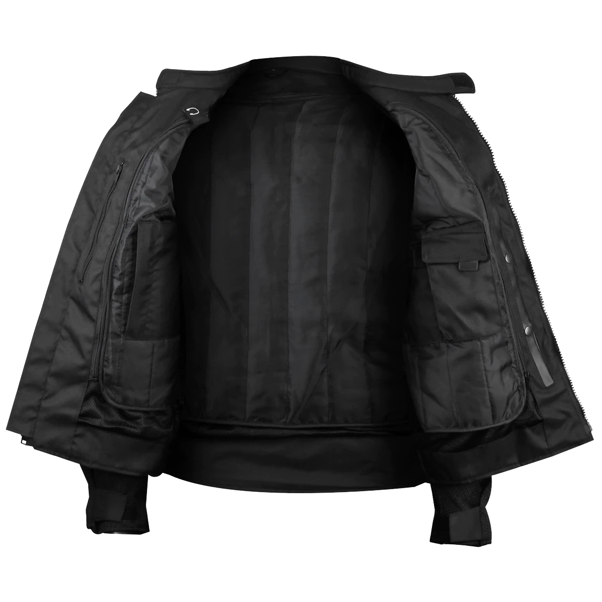 Black Mesh Motorcycle Jacket with Insulated Liner and CE Armor