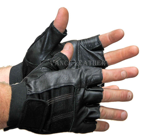 VL428 Vance Leather Spandex and Leather Shorty Glove - Daytona Bikers Wear