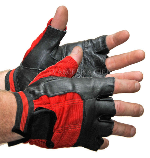 VL428 Vance Leather Spandex and Leather Shorty Glove - Daytona Bikers Wear