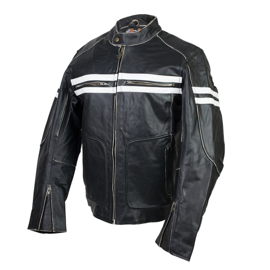 VL541 Vintage Premium Distressed Leather Motorcycle Jacket