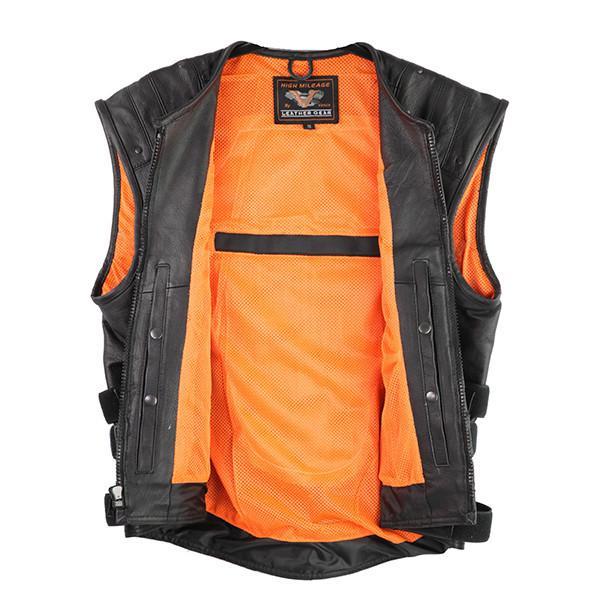 VL905 Tactical Bullet Proof Style Naked Cowhide Leather Vest - Daytona Bikers Wear