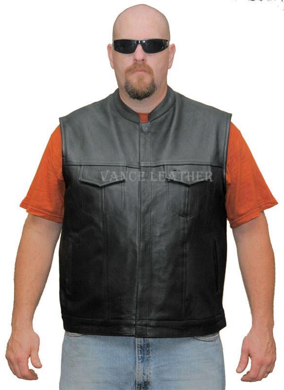 VL911 Vance Leather Premium Leather Men's Patch Holder Vest - Daytona Bikers Wear