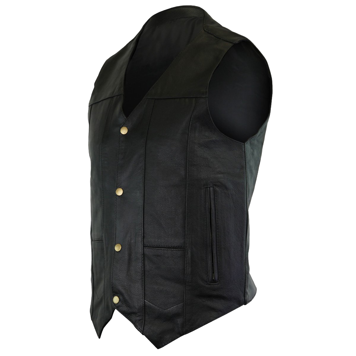 VL917 Vance Leather Men's Concealment Leather Plain Side Vest