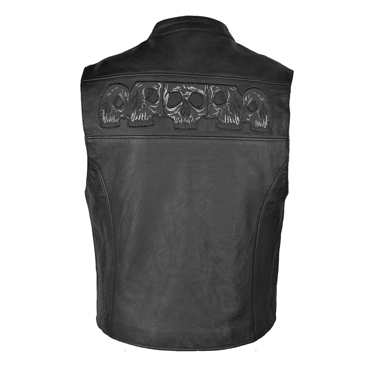 VL935 Vance Leather Men's Reflective Skull Vest