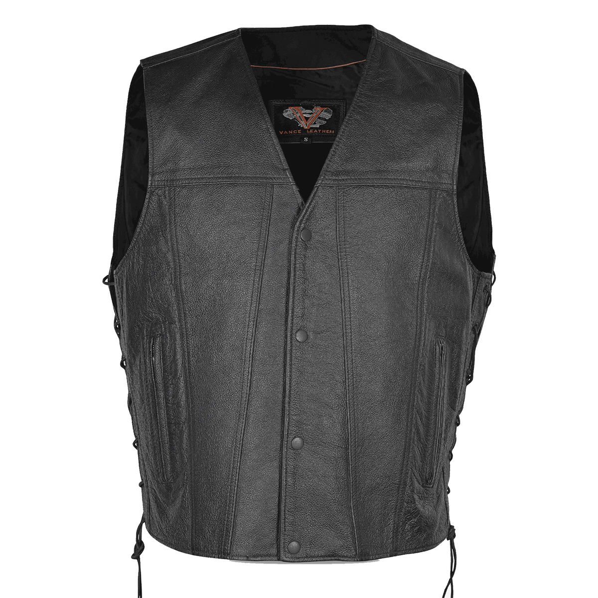 VL940C Vance Leather Gambler Style Premium Cowhide Leather Vest