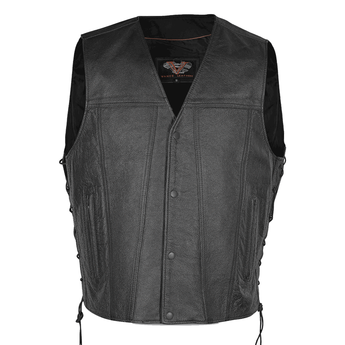 VL940C Vance Leather Gambler Style Premium Cowhide Leather Vest ...