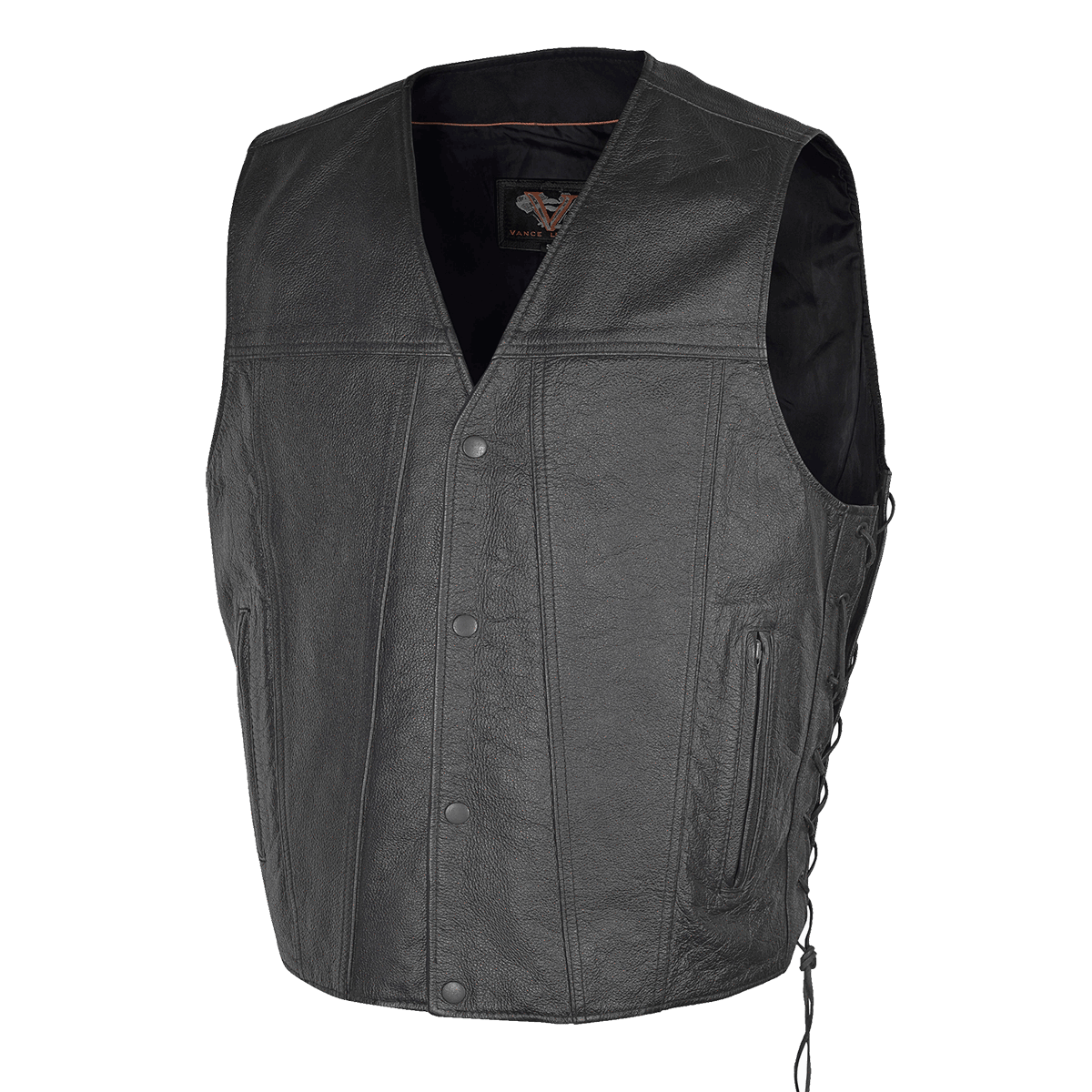 VL940C Vance Leather Gambler Style Premium Cowhide Leather Vest