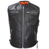 VL941 Vance Leather Men's Premium Padded Leather Vest - Daytona Bikers Wear