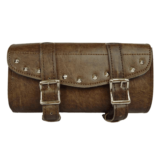 VS101DB Distressed Brown 2 Strap Studded Tool Bag with Quick Releases