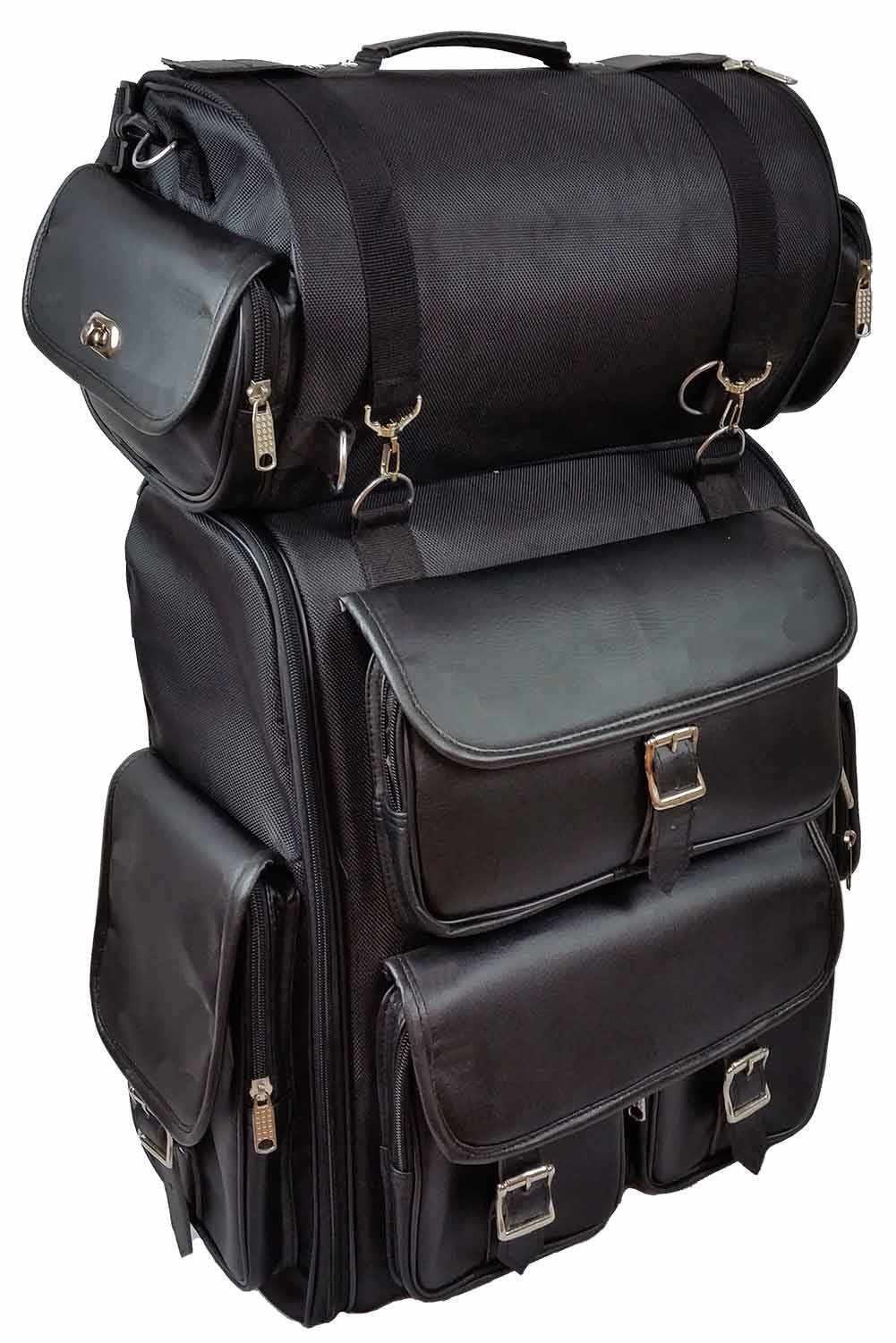 VS1349 Vance Leather Large Textile 2-Piece Travel Bag/Back Pack - Daytona Bikers Wear