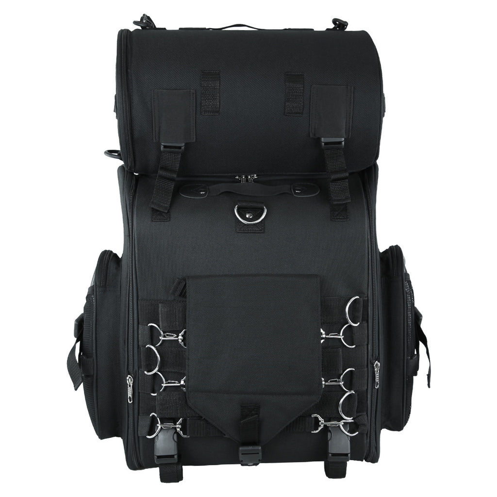 VS1351/52 Large Heavy Duty Sissy Bar Bag available in Plain or Studded - Daytona Bikers Wear