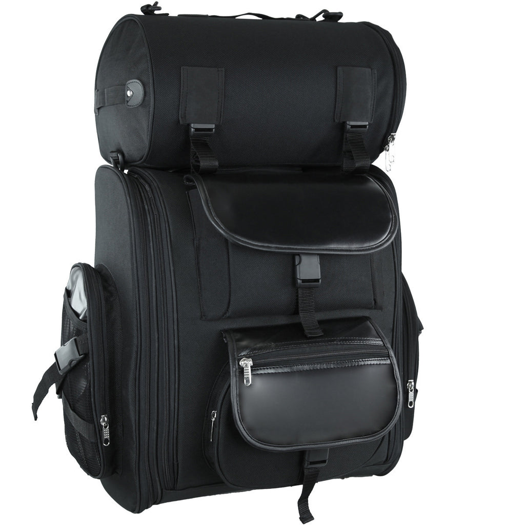 VS1351/52 Large Heavy Duty Sissy Bar Bag available in Plain or Studded - Daytona Bikers Wear