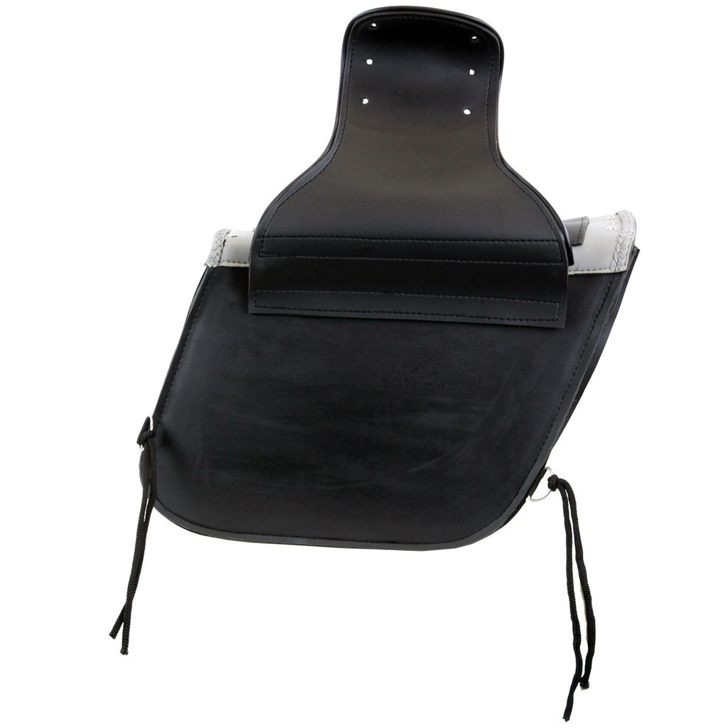 VS205 Slanted Black Concealed Carry Braided Saddlebags with and without Studs - Daytona Bikers Wear