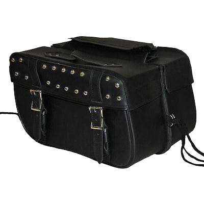 VS219 Vance Leather 2 Strap Studded Saddle Bag with Carry Conceal Pocket