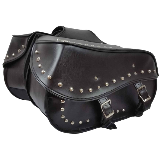 VS229 Vance leather Large 2 Strap Studded Saddle Bag