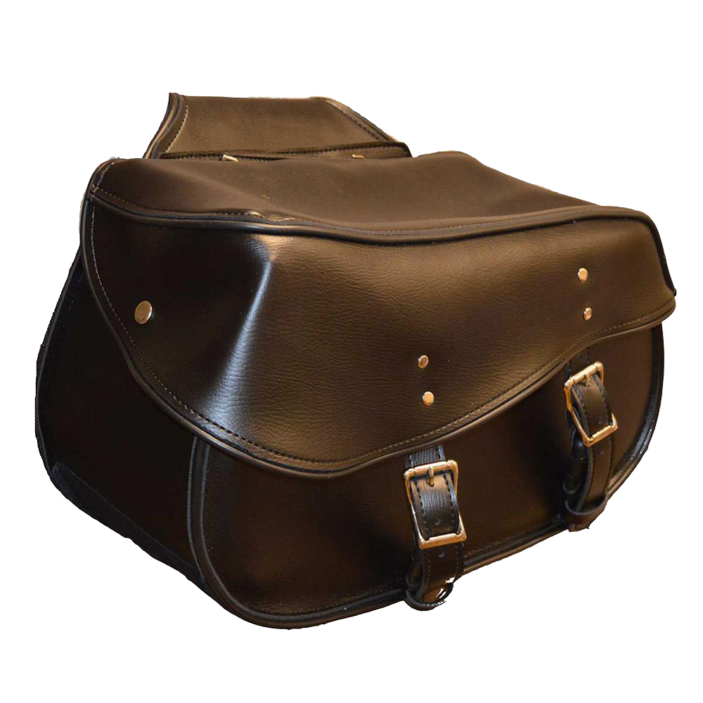 VS229B Vance Leather Large 2 Strap Plain Saddle Bag