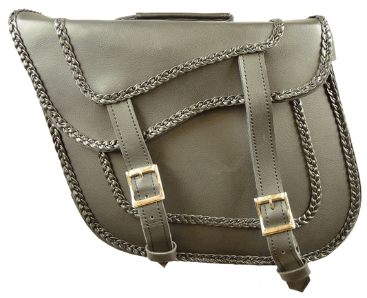 VS232 Black Braid Saddle Bag 13X10X6