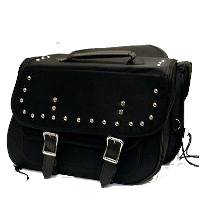 VS261 Vance Leather Medium Slant Studded Textile Saddle Bag