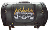 VS364 Vance Textile Trunk Bag w/Expandable Sides & Reflective Skull w/Colored Flame Embroidery - Daytona Bikers Wear
