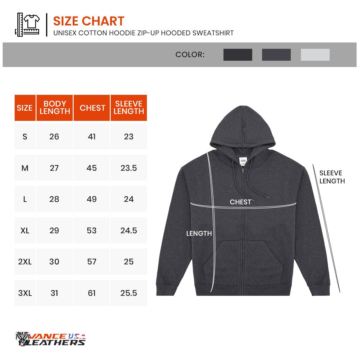 Vance-Unisex-60-40-Zip-Up-Hoodie-Size-chart