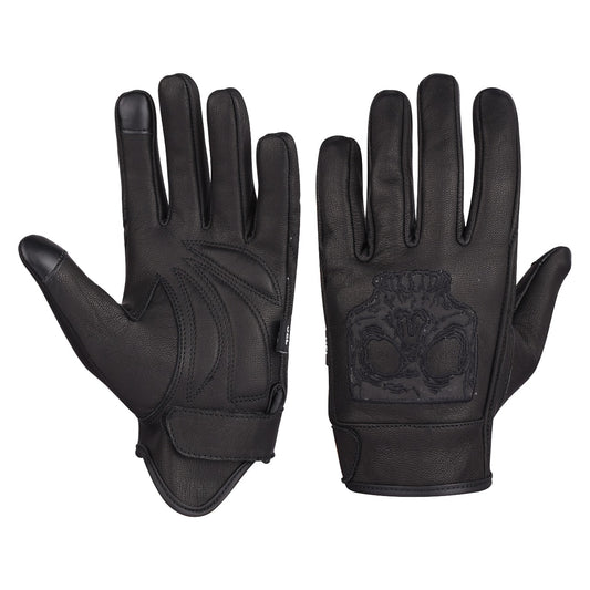 VL475SK Gel Palm Riding Gloves with Reflective Skull