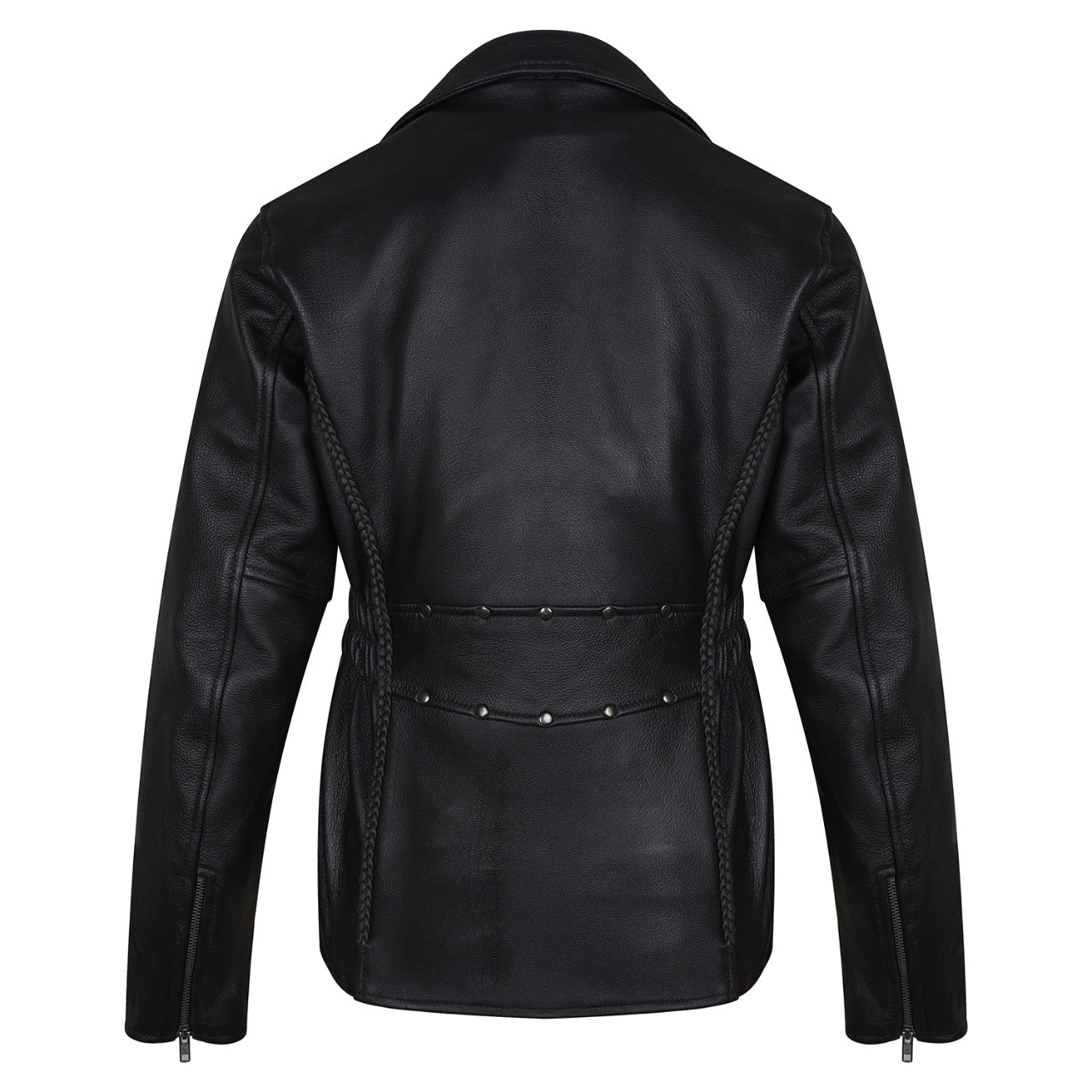 VL615 Vance Leather Ladies Premium Cowhide Braid and Stud Motorcycle Leather Jacket