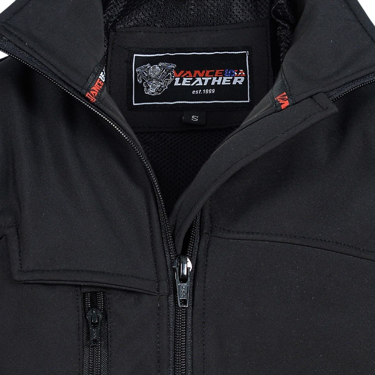 VL1500 Black Waterproof Lightweight Zipper Front Soft Shell Jacket