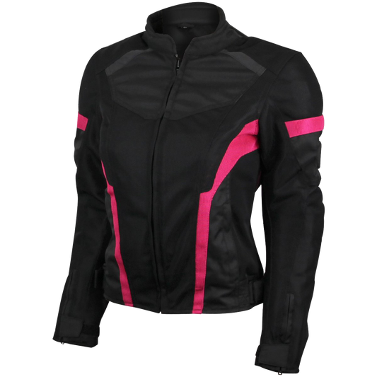 VL1674P Womens Advanced 3-Season CE Armor Pink Mesh Motorcycle Jacket