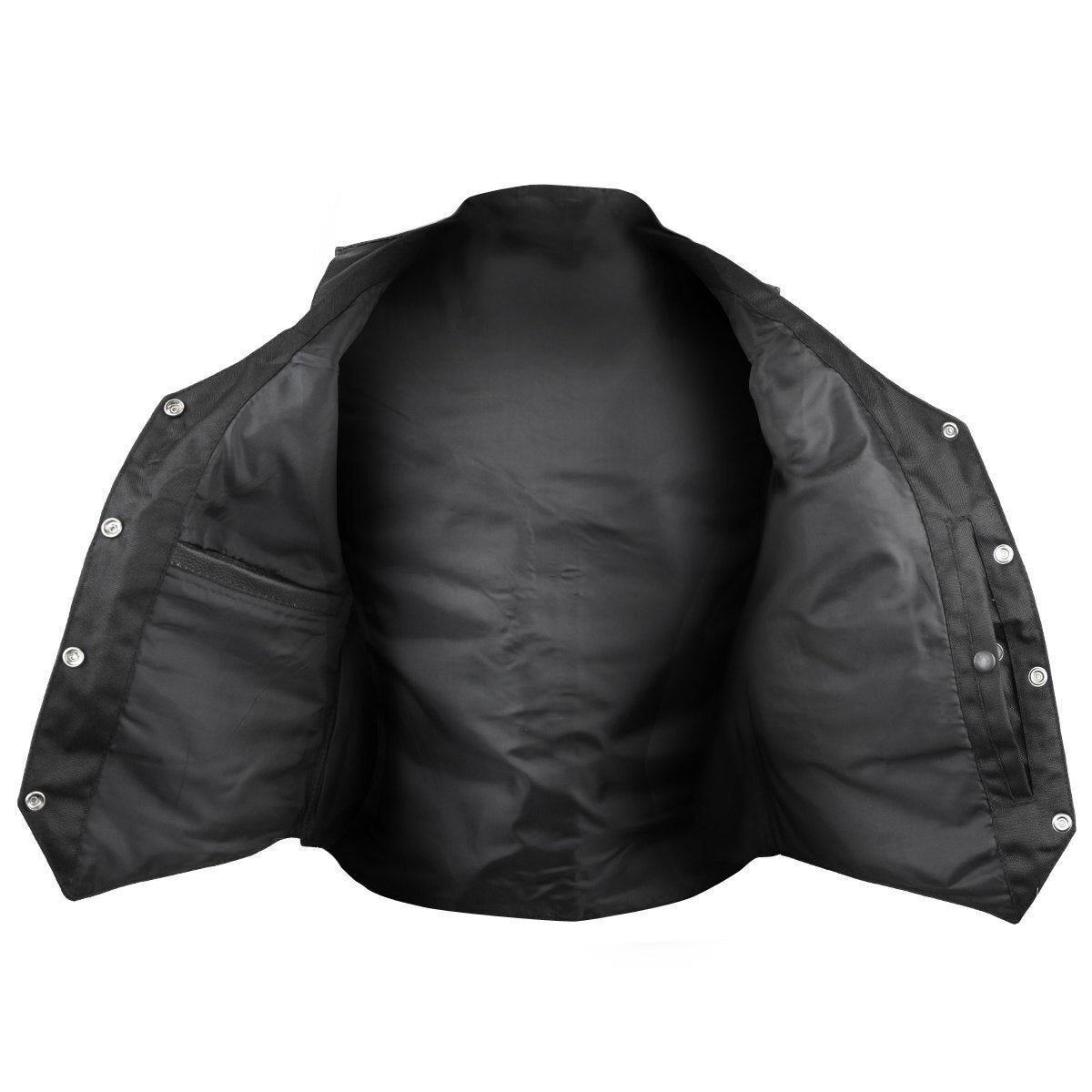 Vance Leather VL1004 Womens Black V-Neck Lady Biker Leather Motorcycle Vest